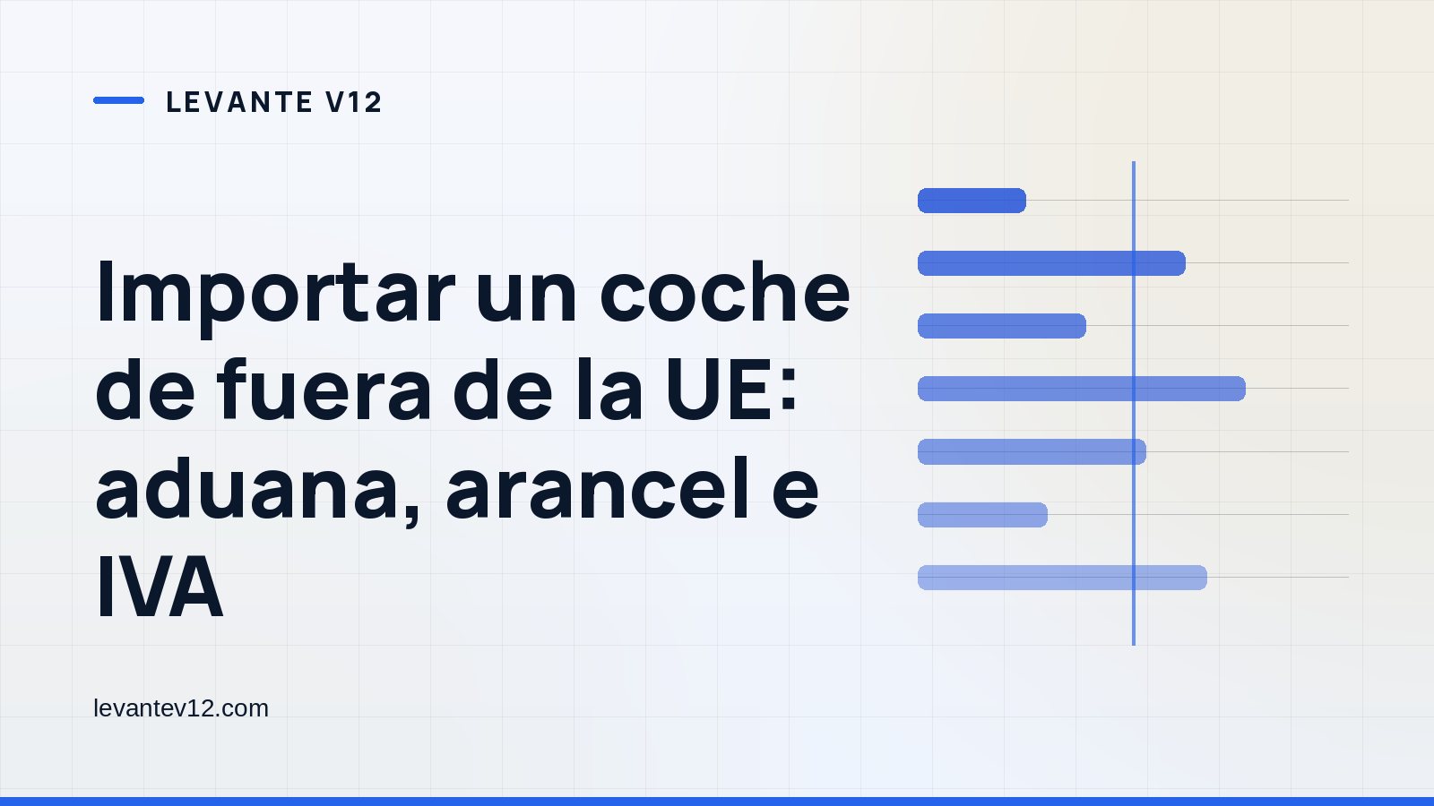 Portada gráfica de Levante V12: barras horizontales sobre fondo blanco azulado, con el titular del artículo