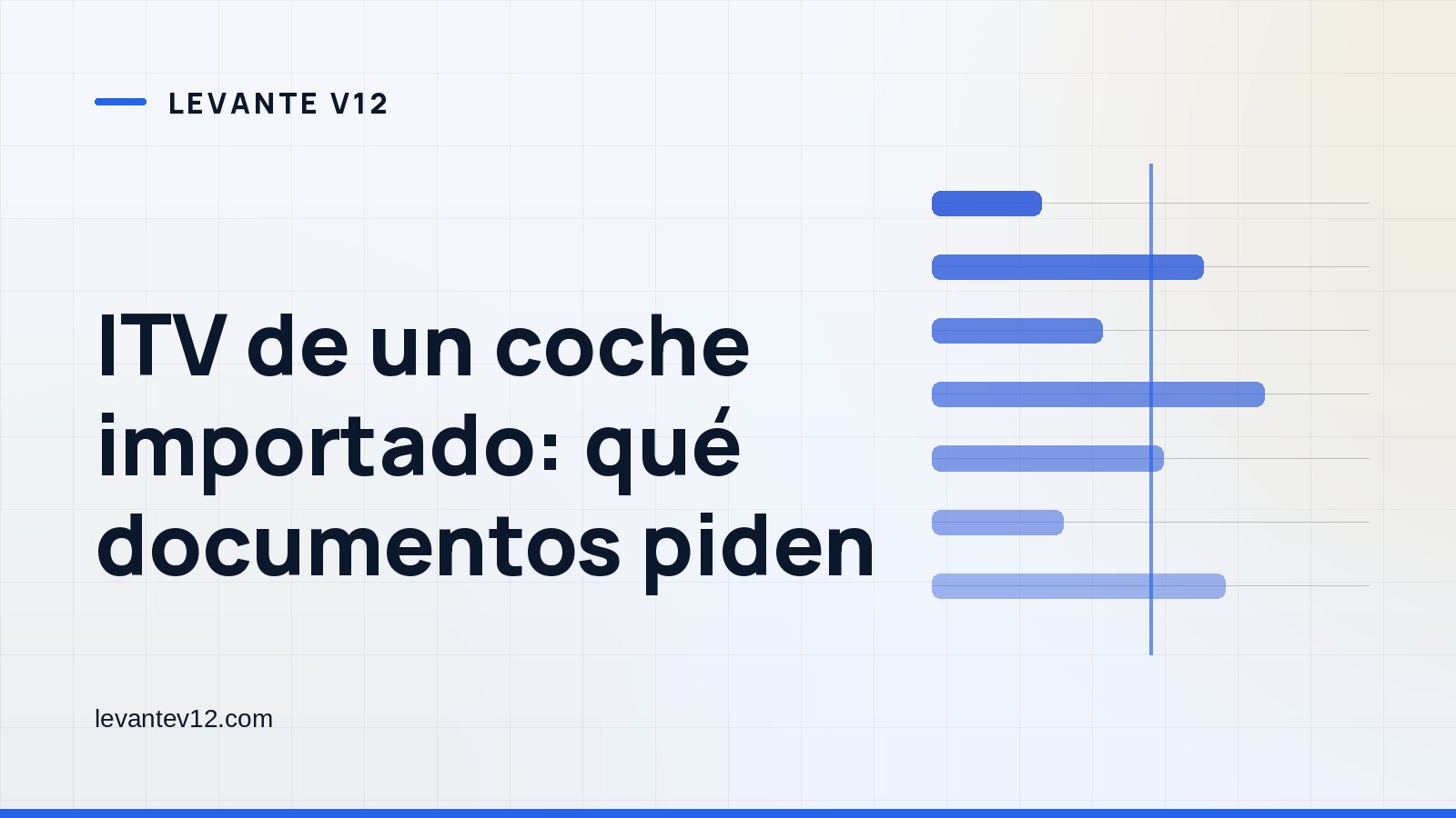 Portada gráfica de Levante V12: barras horizontales sobre fondo blanco azulado, con el titular del artículo